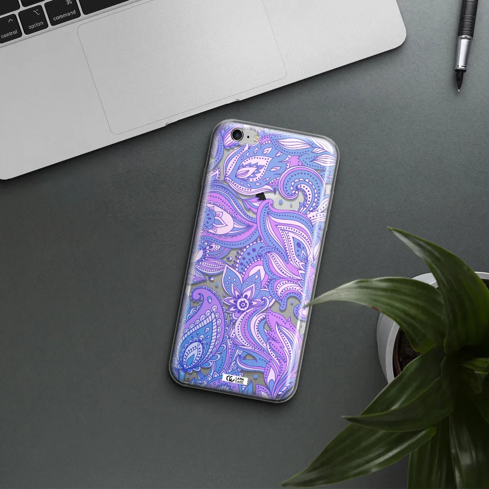Purple Paisley Apple iPhone 6S Clear TPU Case