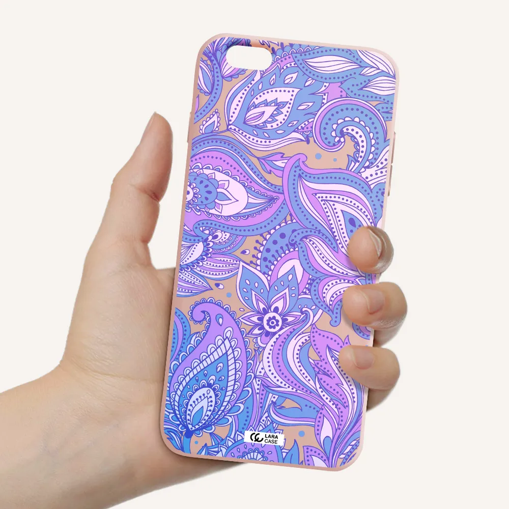 Purple Paisley Apple iPhone 6S Silicone pastel pink Case