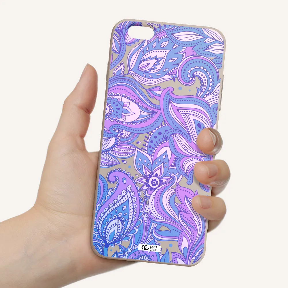 Purple Paisley Apple iPhone 6S Silicone Stone Case