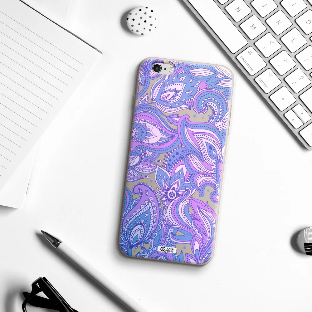 Purple Paisley Apple iPhone 6S Silicone Stone Case