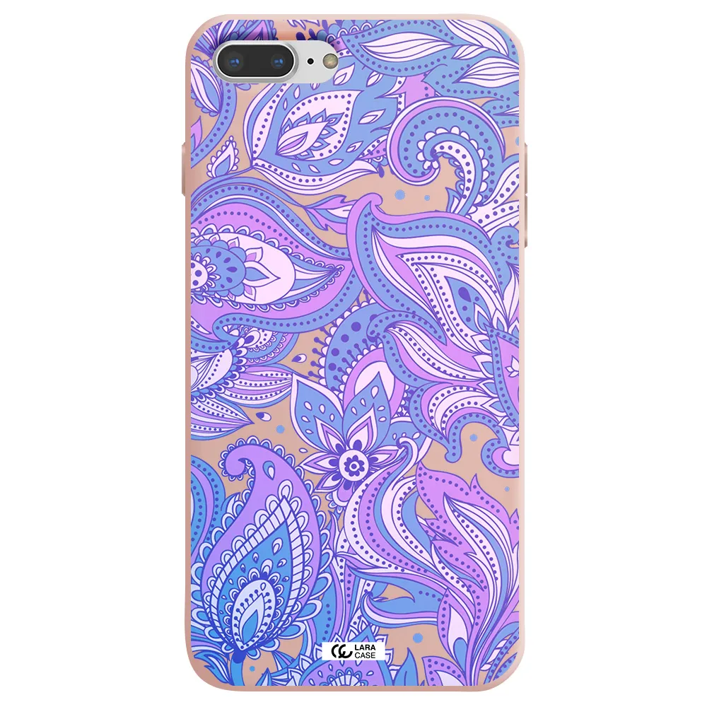 Purple Paisley Apple iPhone 7 plus Silicone pastel pink Case