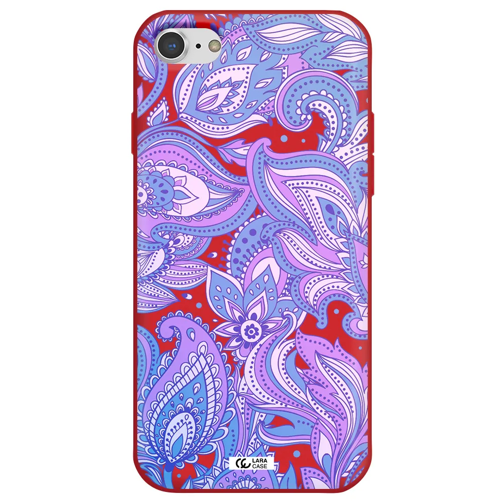 Purple Paisley Apple iPhone 7 Silicone Imperial Red Case