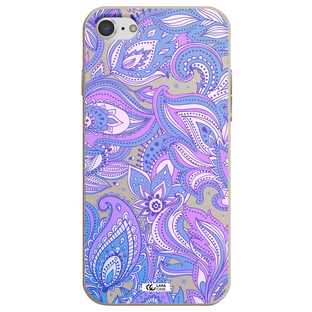 Purple Paisley Apple iPhone 7 Silicone Stone Case