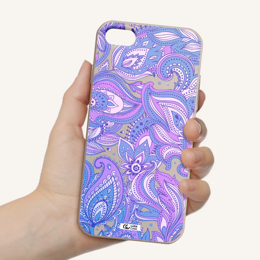 Purple Paisley Apple iPhone 7 Silicone Stone Case