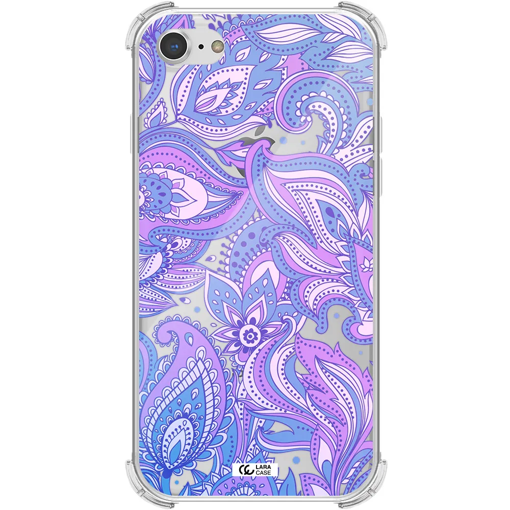 Purple Paisley Apple iPhone 8 Clear PC Case