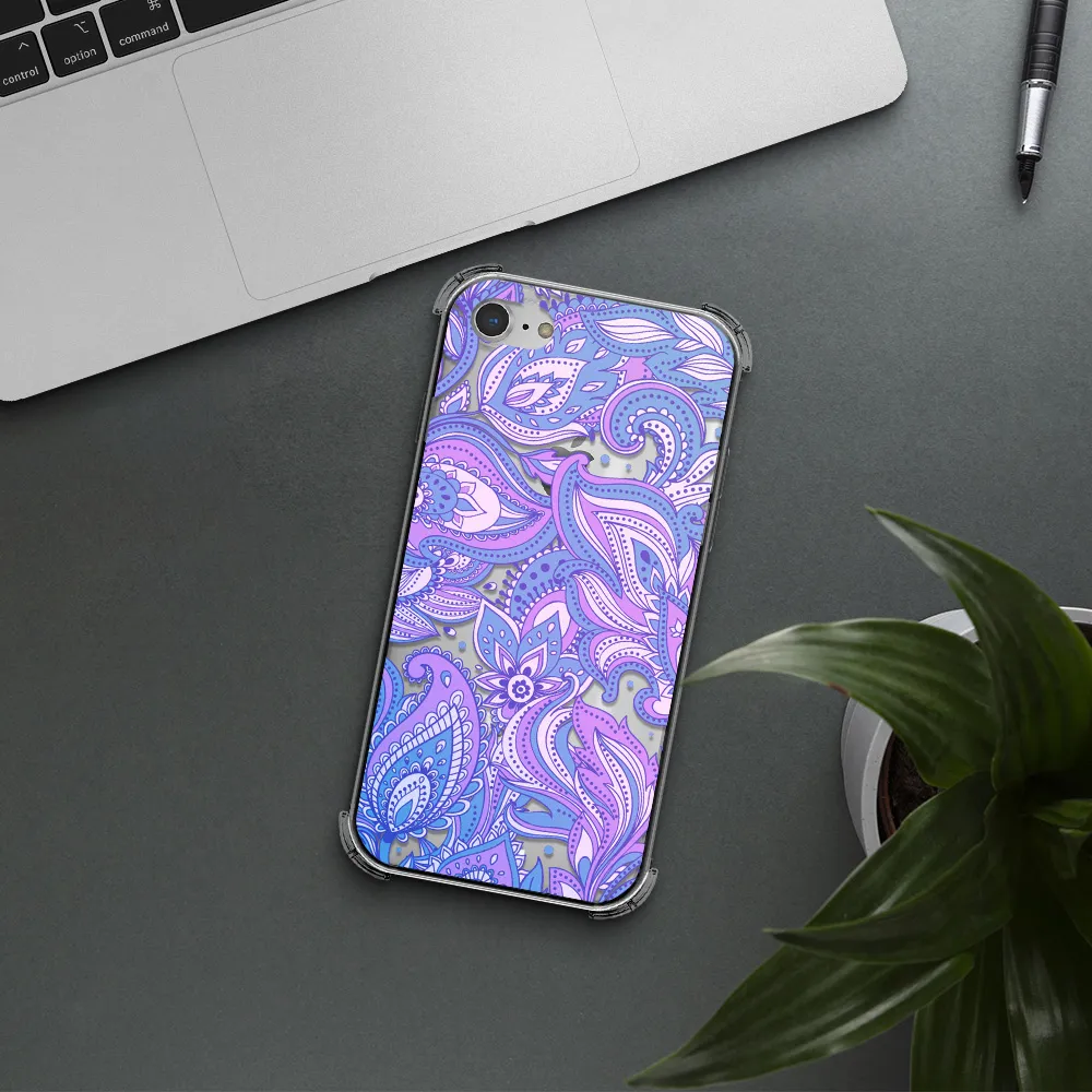 Purple Paisley Apple iPhone 8 Clear PC Case