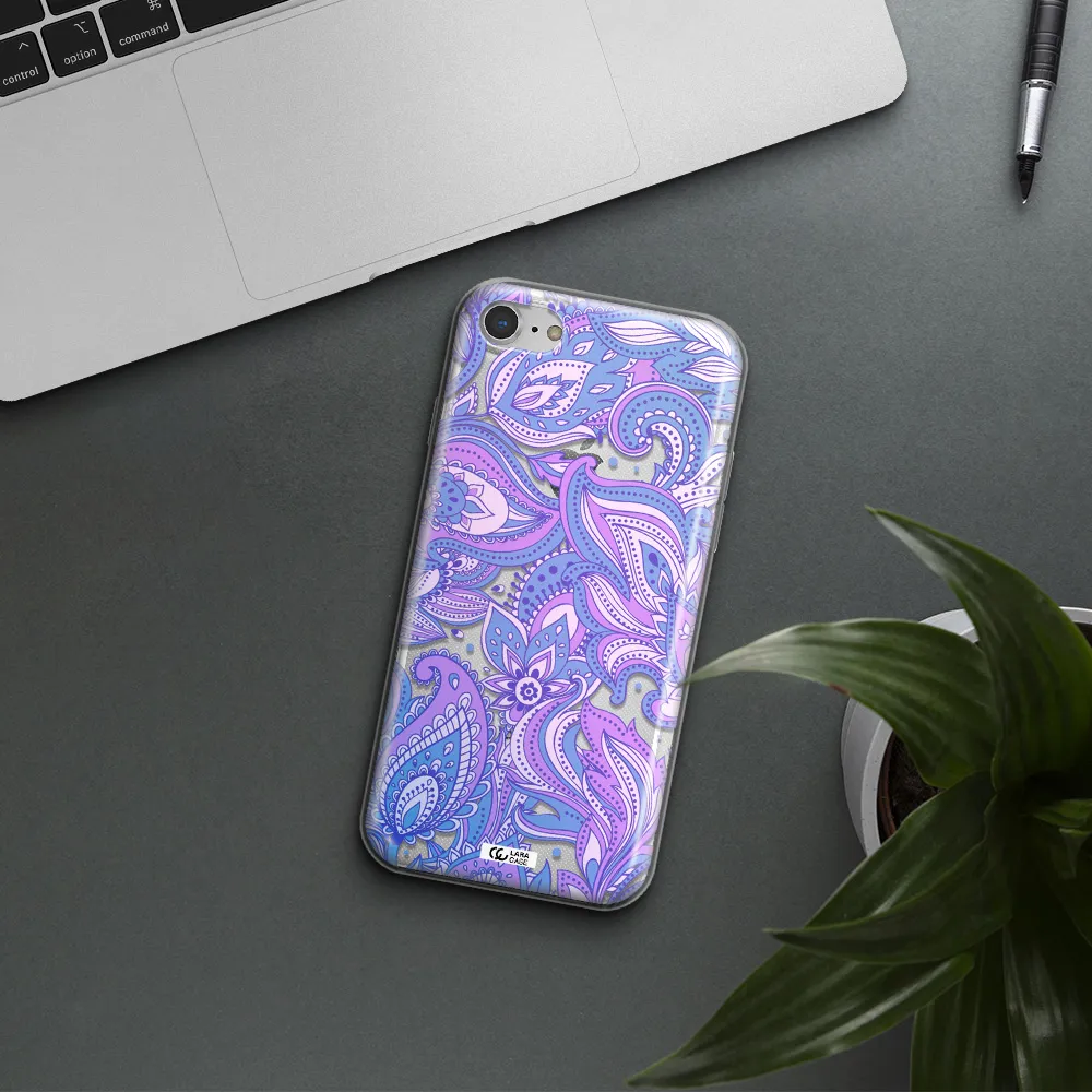 Purple Paisley Apple iPhone 8 Clear TPU Case