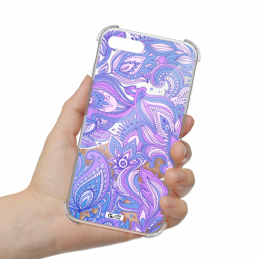Purple Paisley Apple iPhone 8 plus Clear PC Case