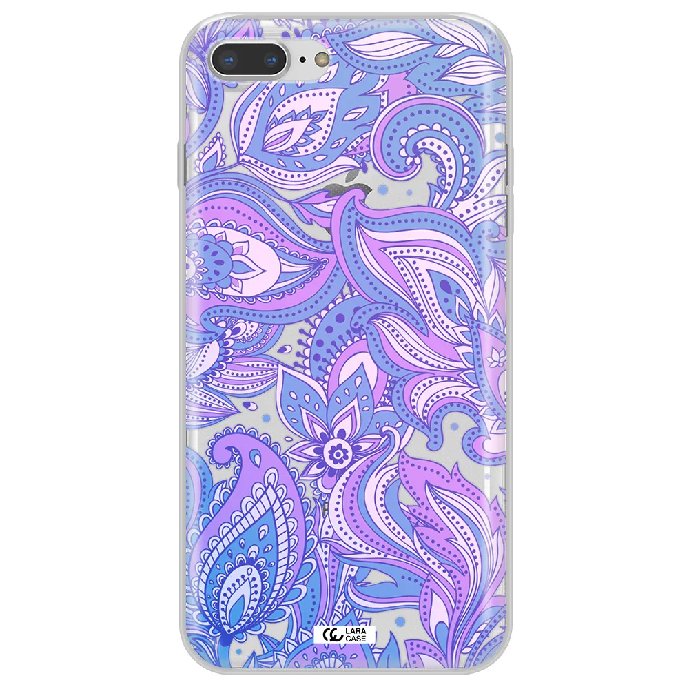 Purple Paisley Apple iPhone 8 plus Clear TPU Case