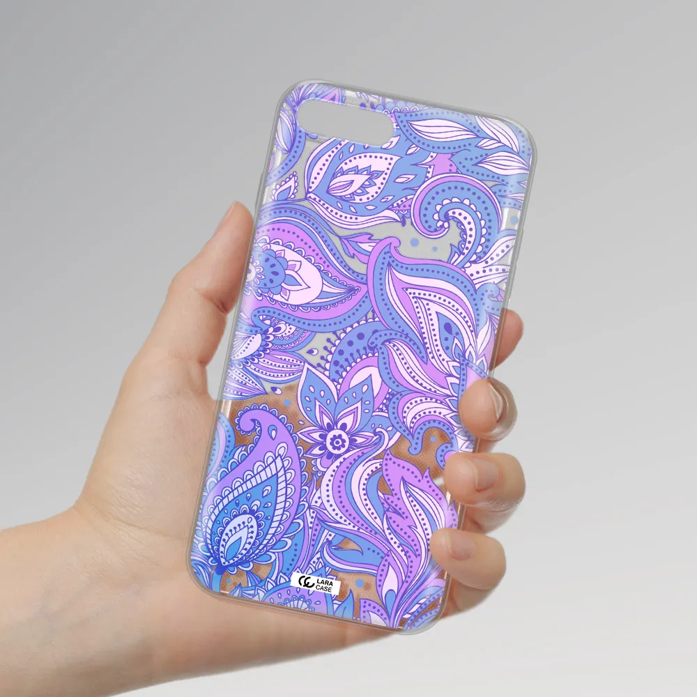 Purple Paisley Apple iPhone 8 plus Clear TPU Case