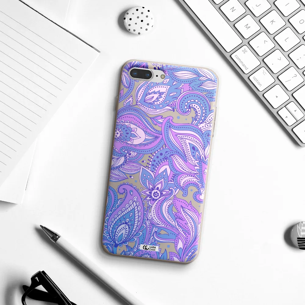 Purple Paisley Apple iPhone 8 plus Silicone Stone Case