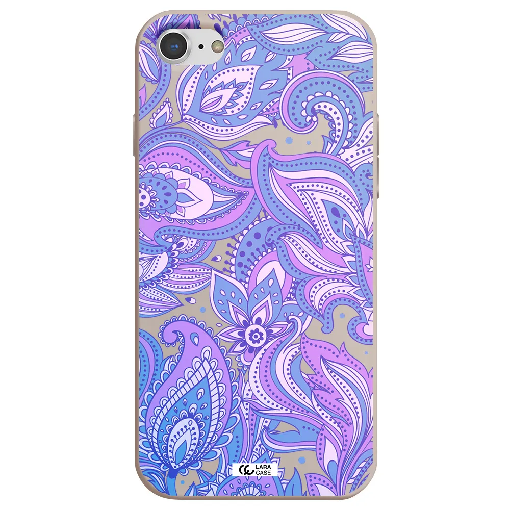 Purple Paisley Apple iPhone 8 Silicone Stone Case