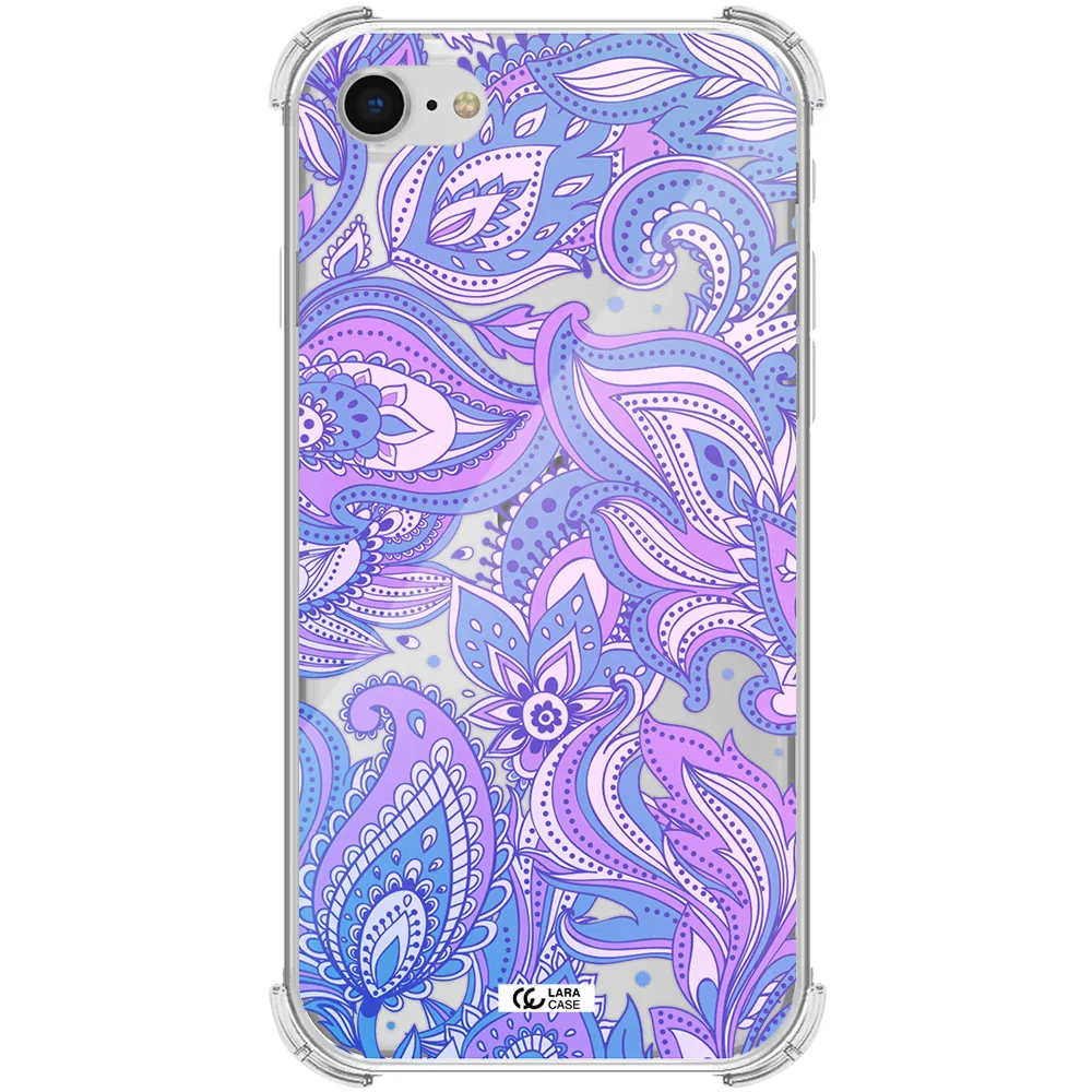Purple Paisley Apple iPhone se 2020 Clear PC Case
