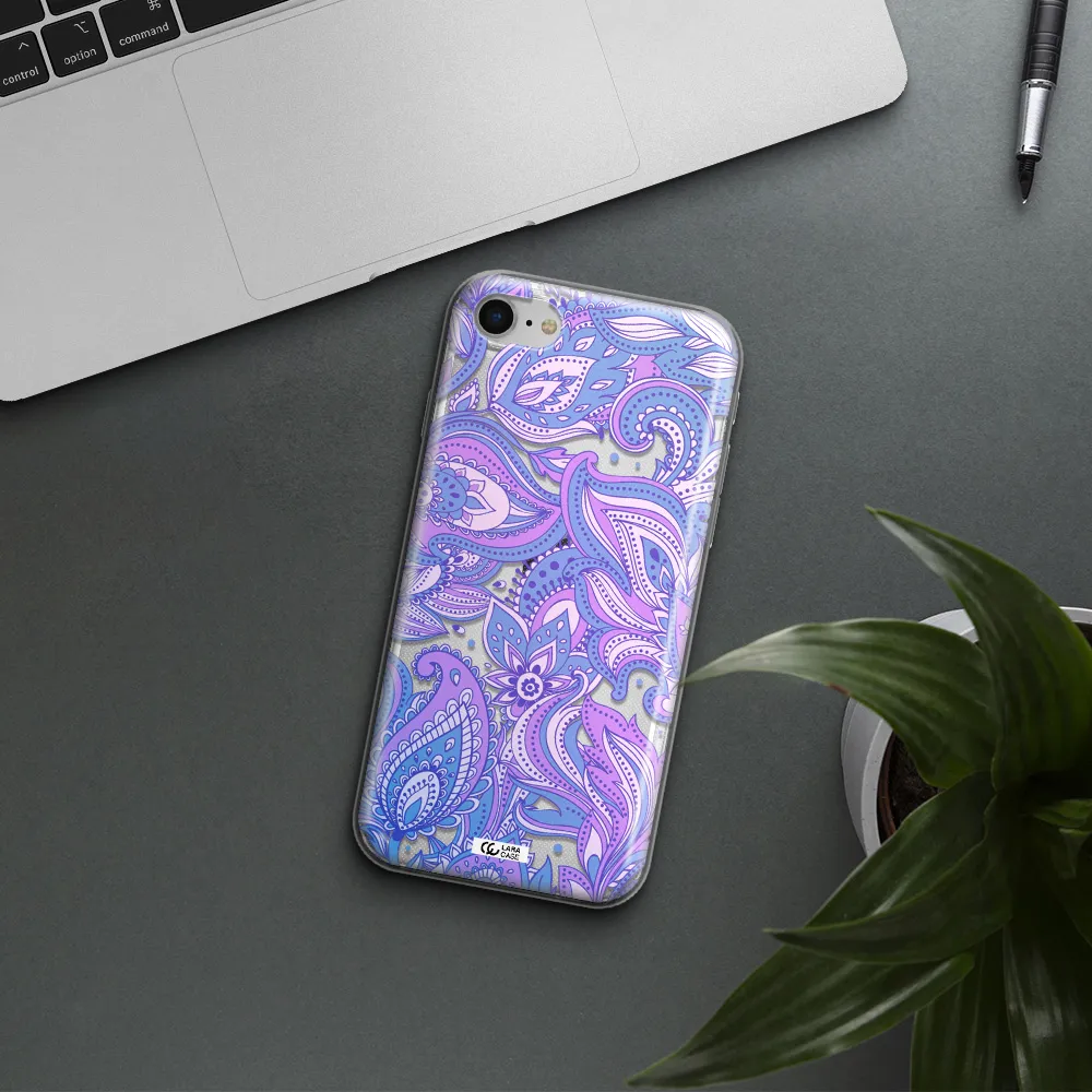 Purple Paisley Apple Iphone Se 2020 Clear Tpu Case