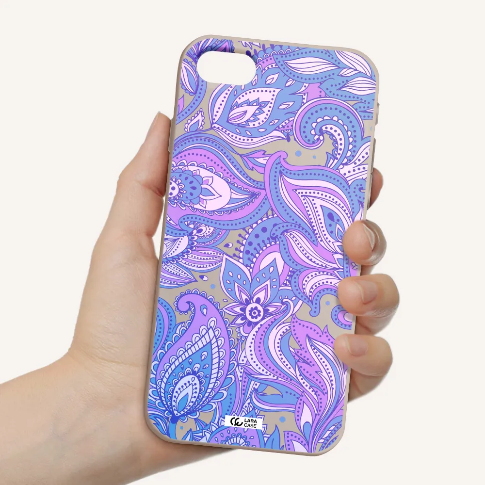 Purple Paisley Apple iPhone se 2020 Silicone Stone Case