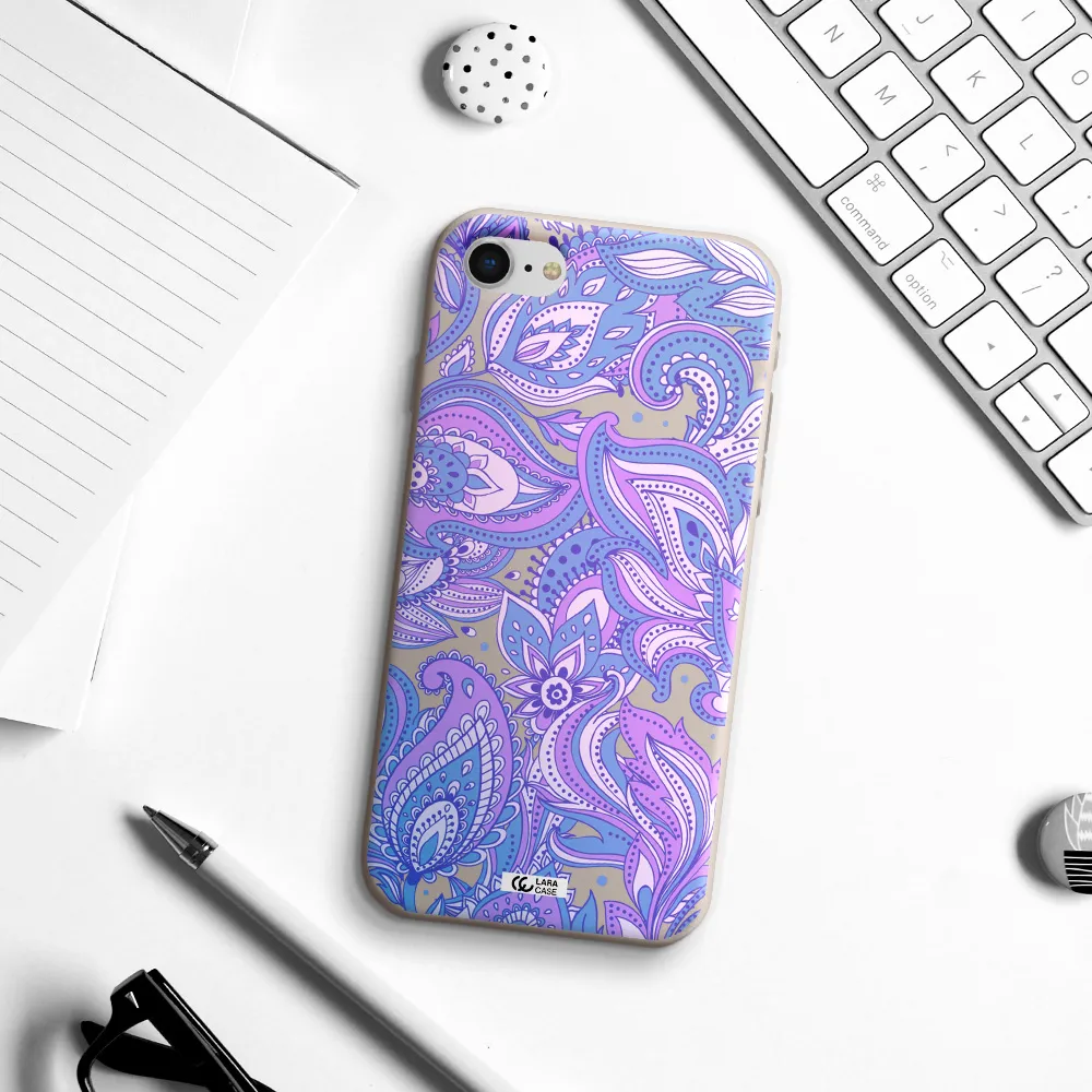 Purple Paisley Apple iPhone se 2020 Silicone Stone Case