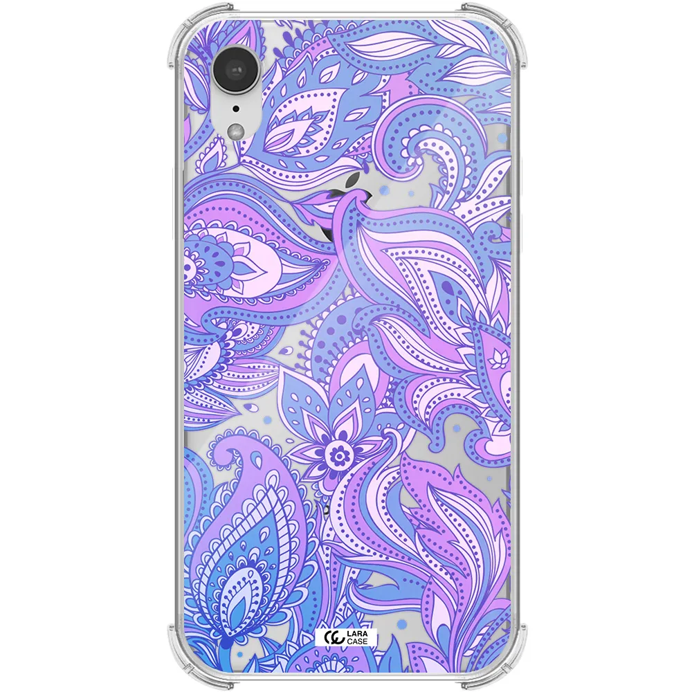 Purple Paisley Apple iPhone XR Clear PC Case