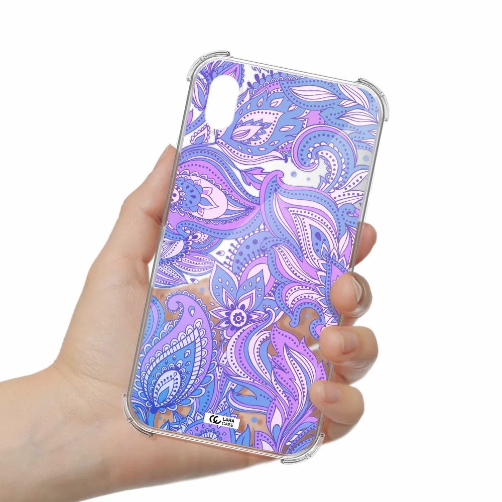 Purple Paisley Apple iPhone XR Clear PC Case