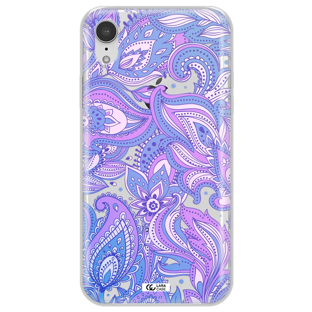 Purple Paisley Apple iPhone XR Clear TPU Case