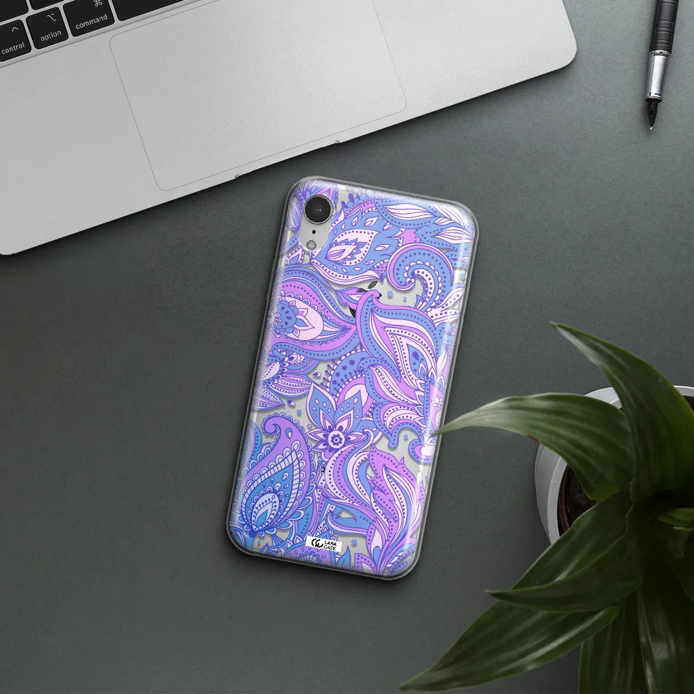 Purple Paisley Apple iPhone XR Clear TPU Case