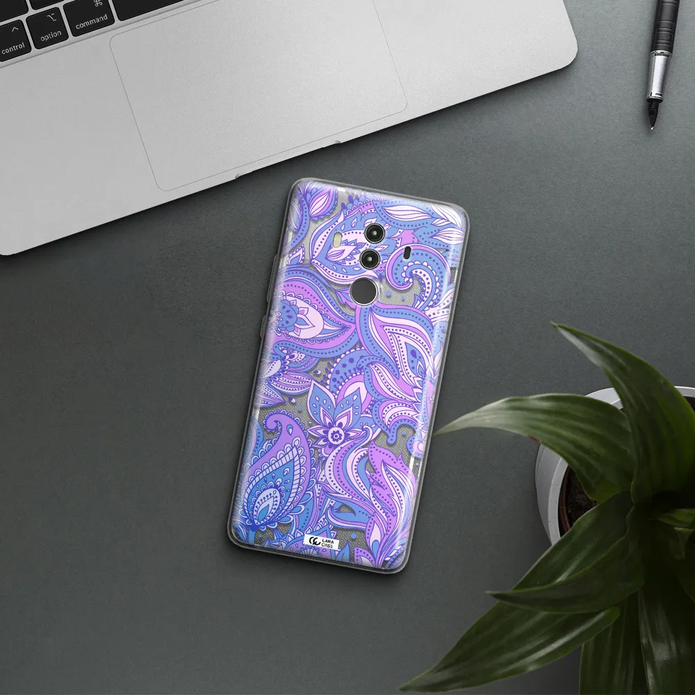 Purple Paisley Huawei Mate 10 Clear TPU Case