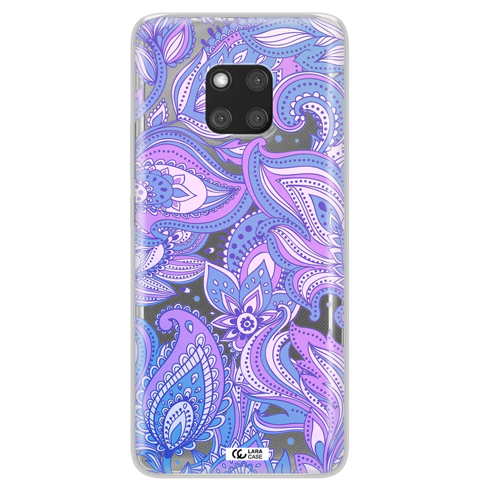 Purple Paisley Huawei Mate 20 Pro Clear TPU Case