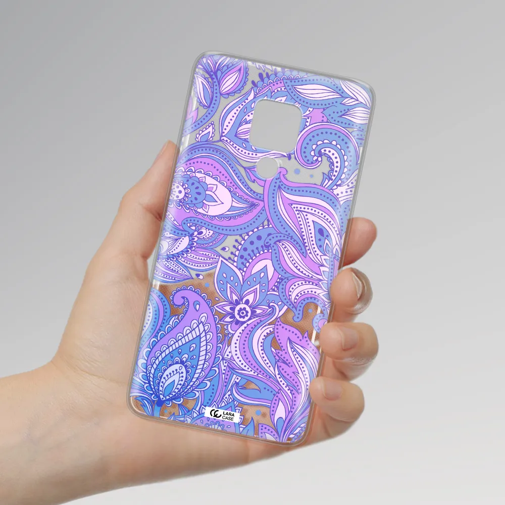 Purple Paisley Huawei Mate 20X Clear TPU Case