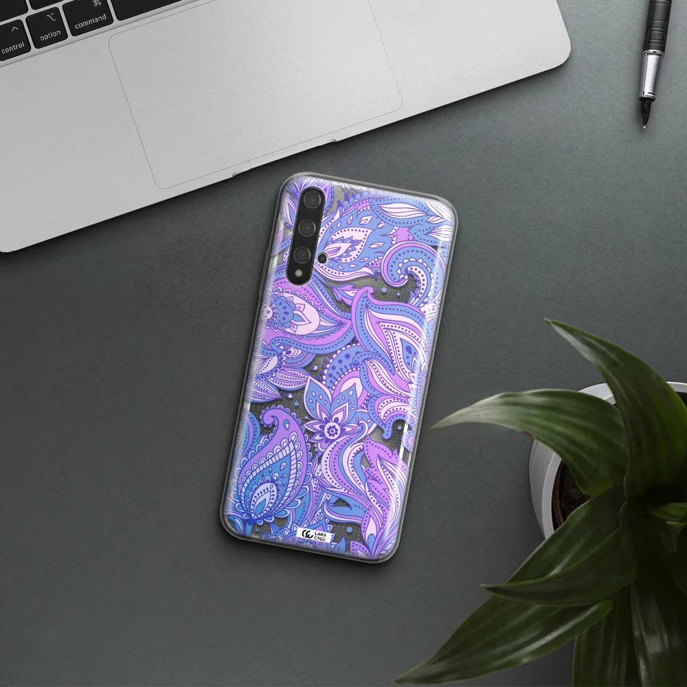 Purple Paisley Huawei Nova 5t Clear TPU Case