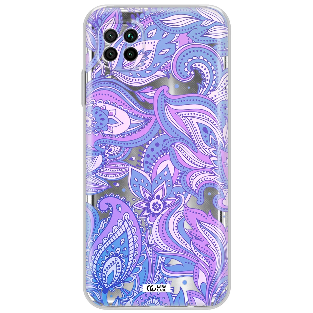 Purple Paisley Huawei Nova 7I Clear Tpu Case