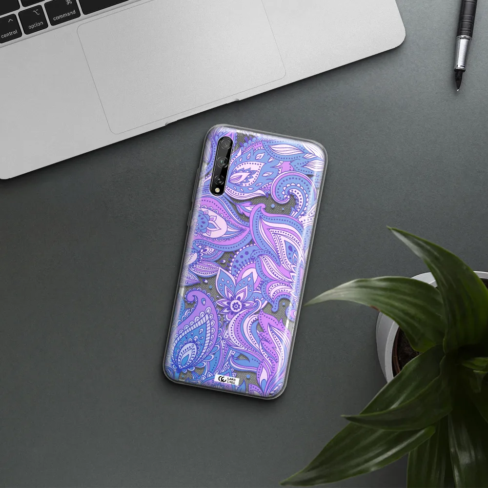 Purple Paisley Huawei P Smart S Clear TPU Case