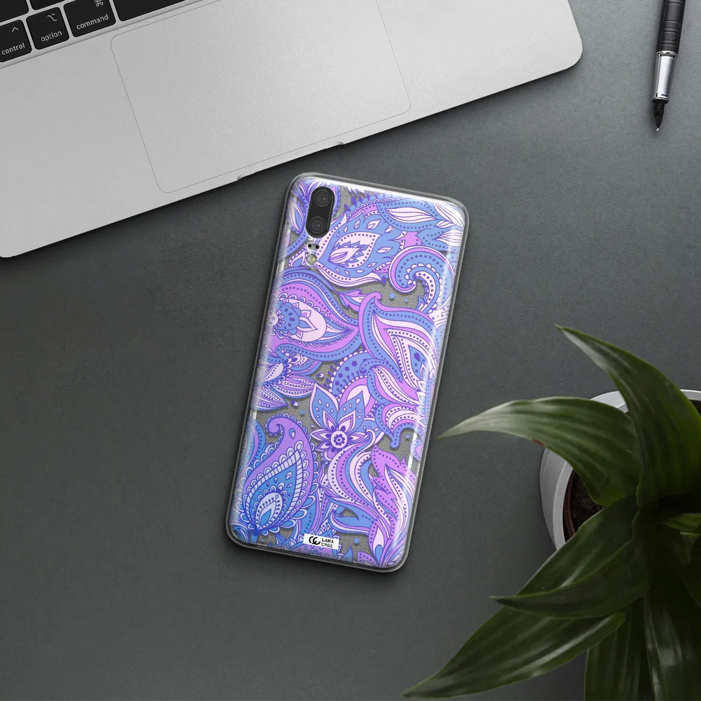 Purple Paisley Huawei P20 Clear TPU Case