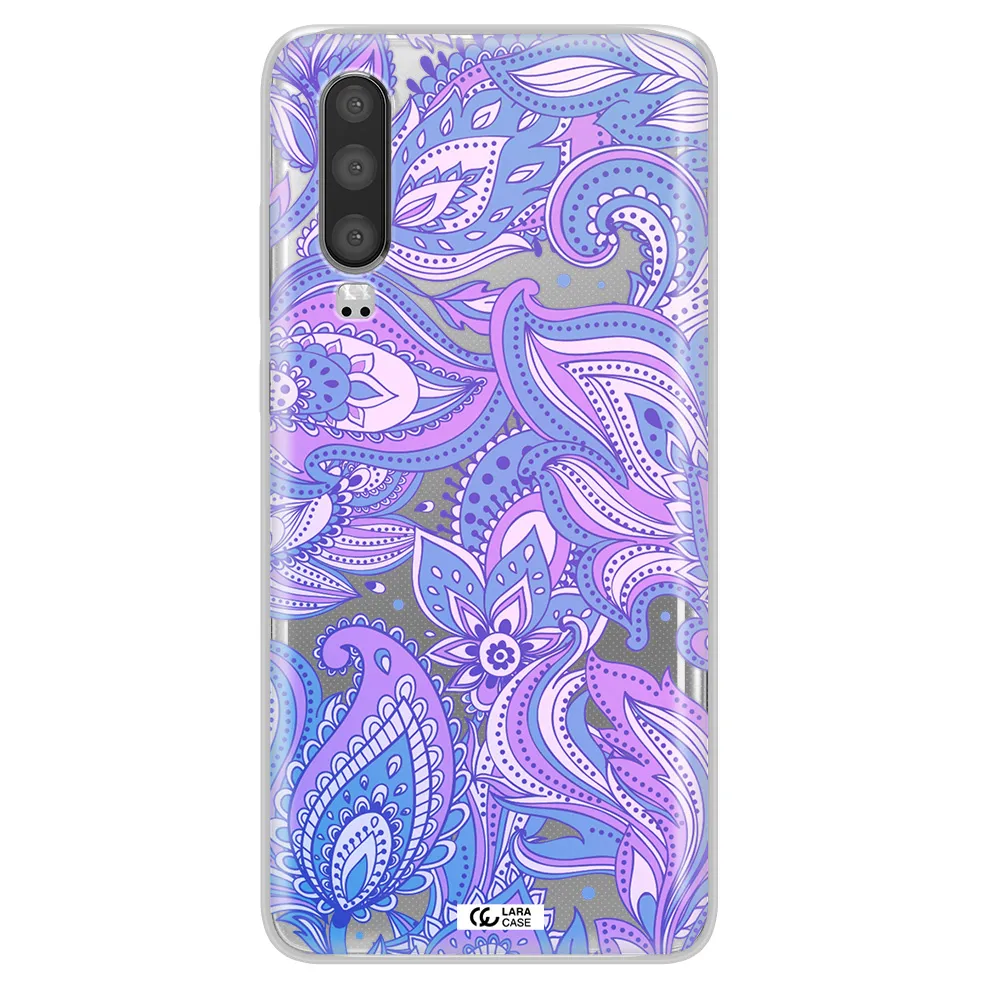 Purple Paisley Huawei P30 Clear TPU Case
