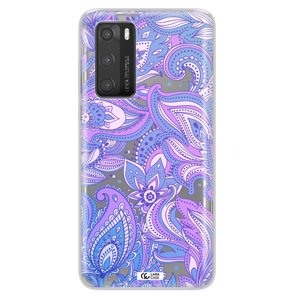 Purple Paisley Huawei P40 Clear TPU Case