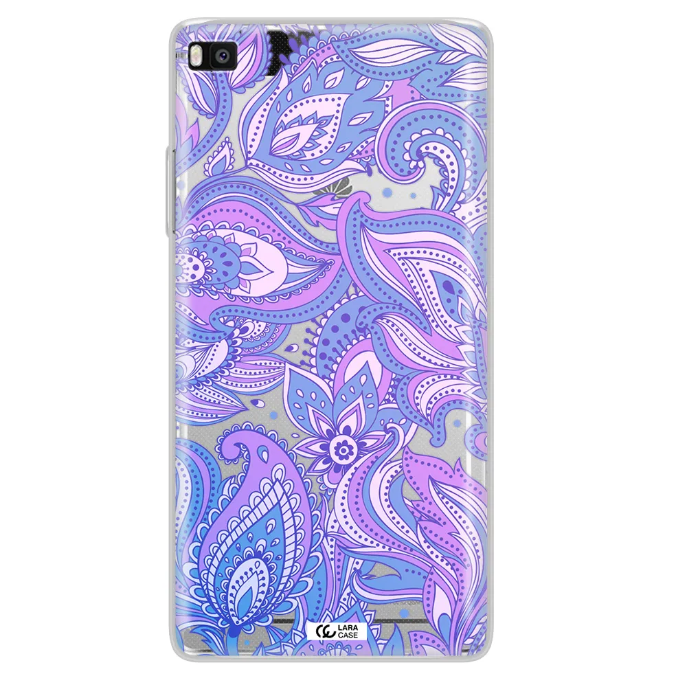 Purple Paisley Huawei P8 Clear TPU Case