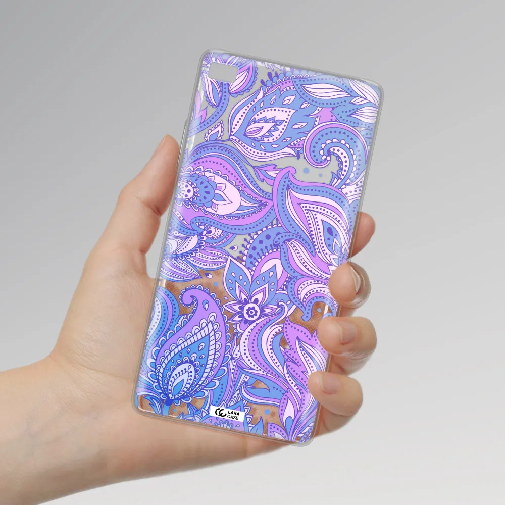 Purple Paisley Huawei P8 Clear TPU Case