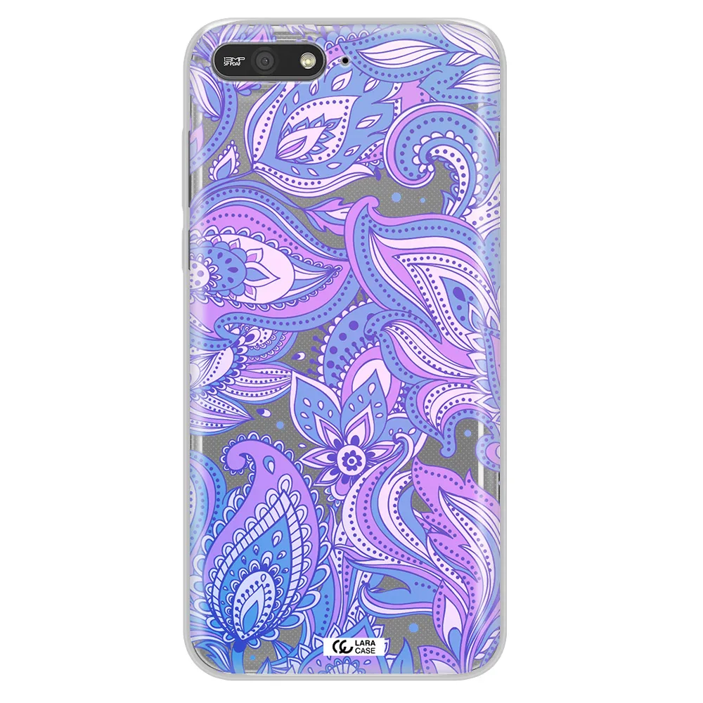 Purple Paisley Huawei Y6 2018 Clear TPU Case