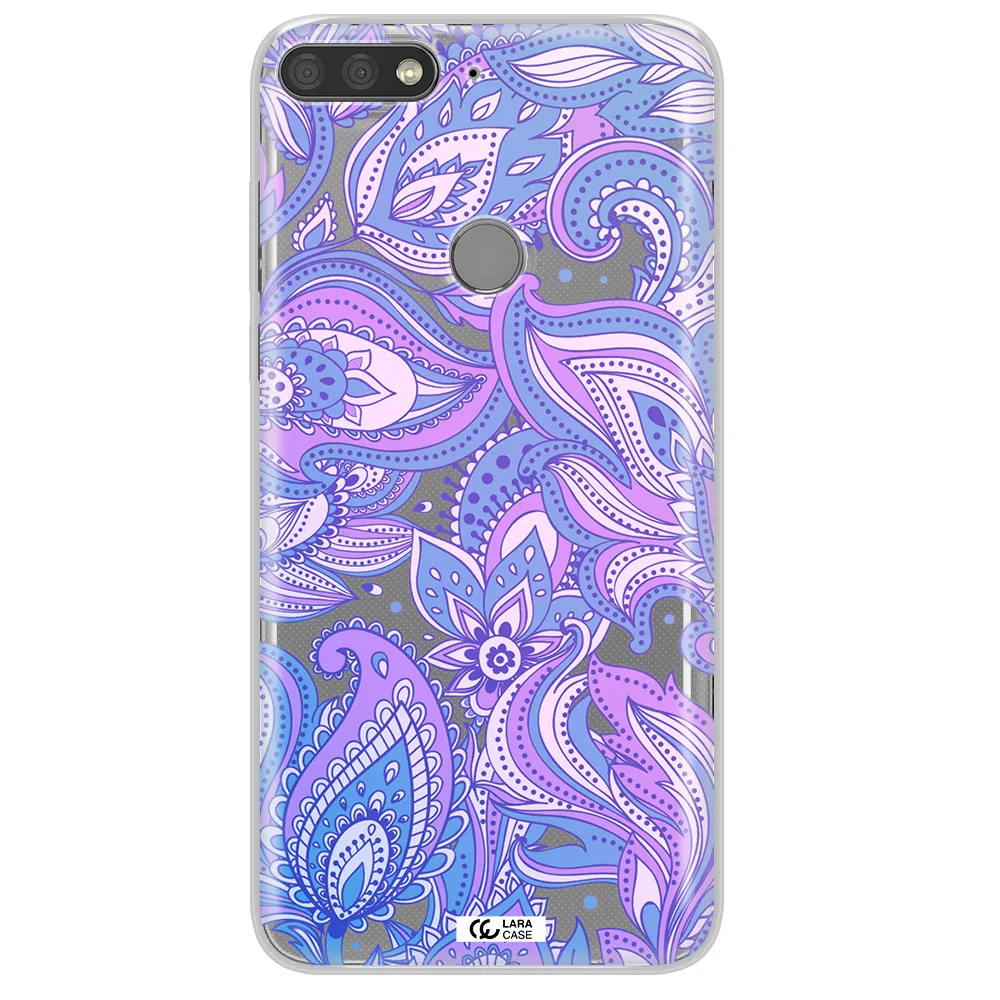 Purple Paisley Huawei Y7 Prime 2018 Clear TPU Case