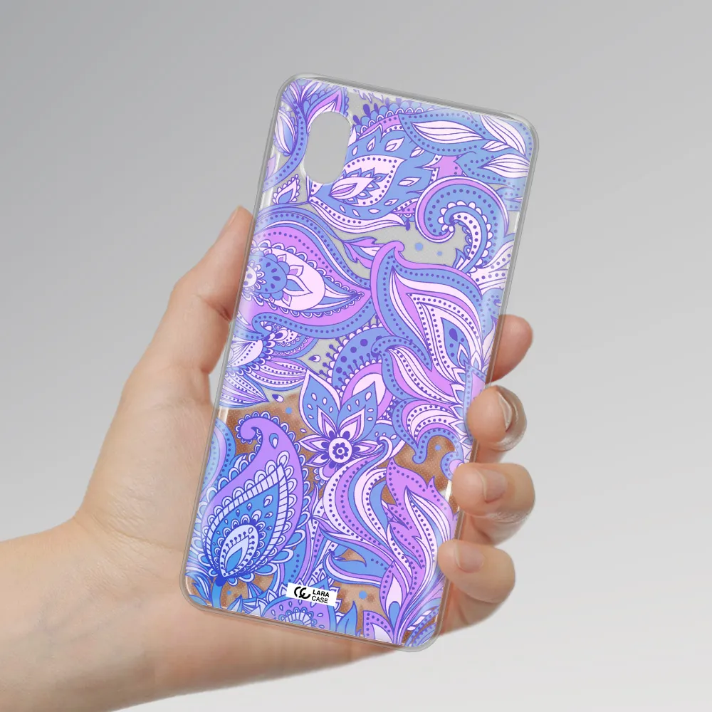 Purple Paisley Samsung A01 Core Clear Tpu Case