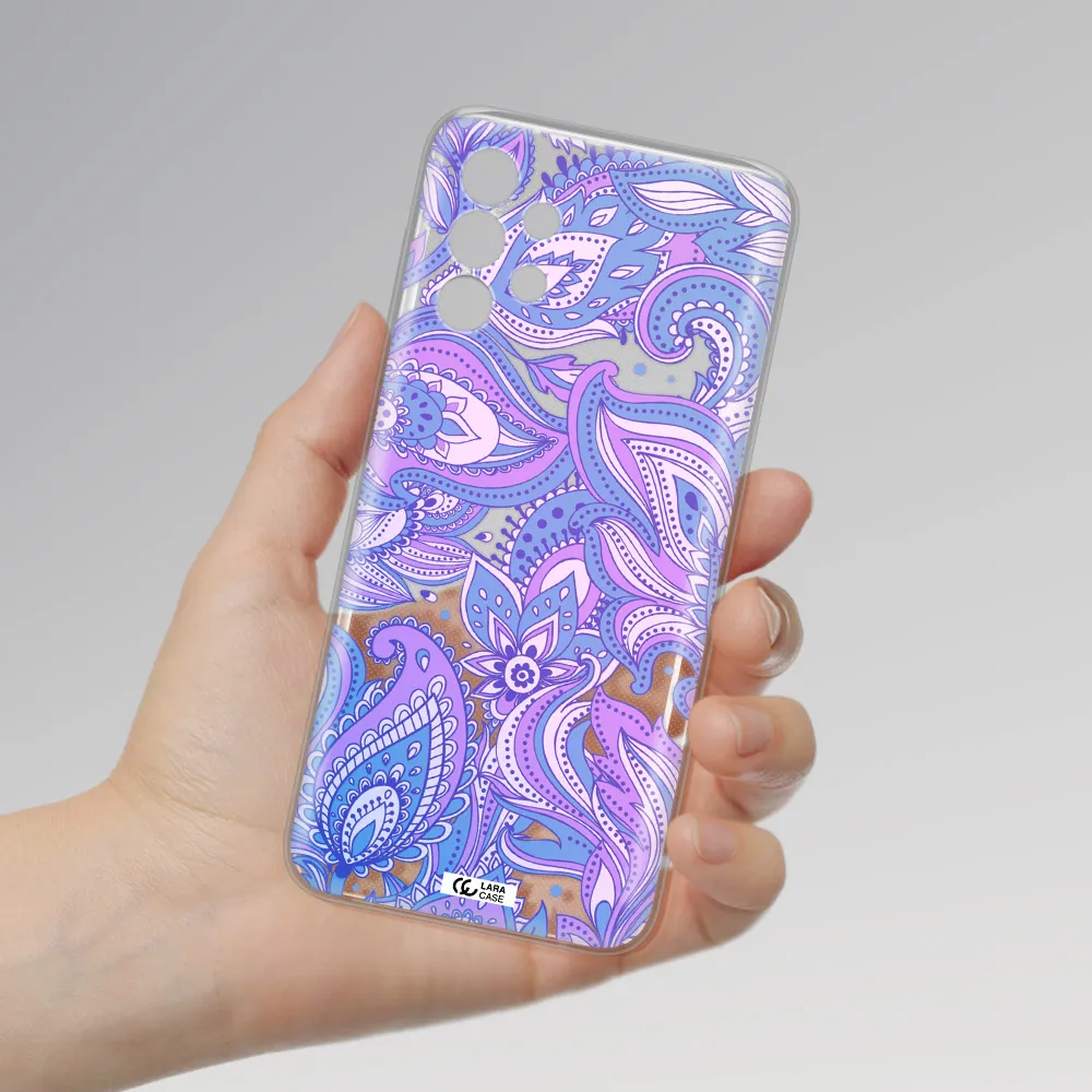 Purple Paisley Samsung A13 Clear TPU Case