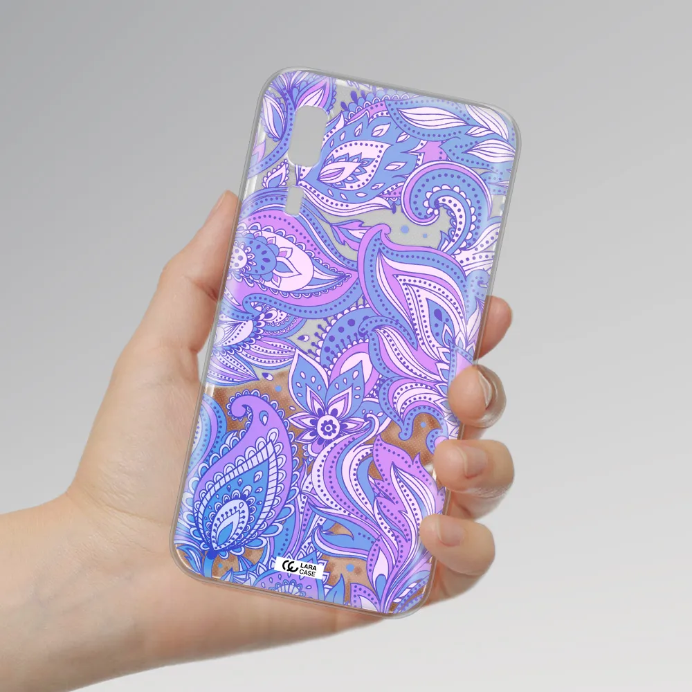 Purple Paisley Samsung A2 Core Clear TPU Case