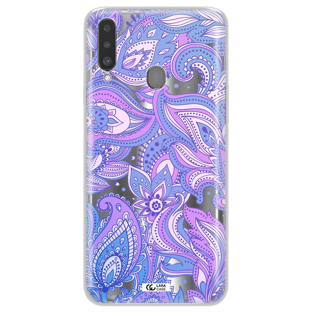 Purple Paisley Samsung A20S Clear TPU Case