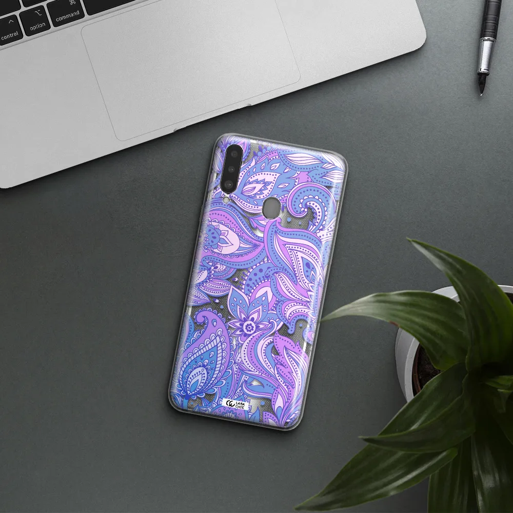 Purple Paisley Samsung A20S Clear TPU Case