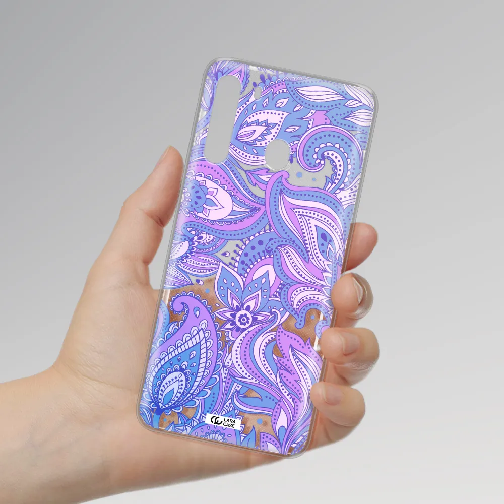 Purple Paisley Samsung A21 Clear TPU Case