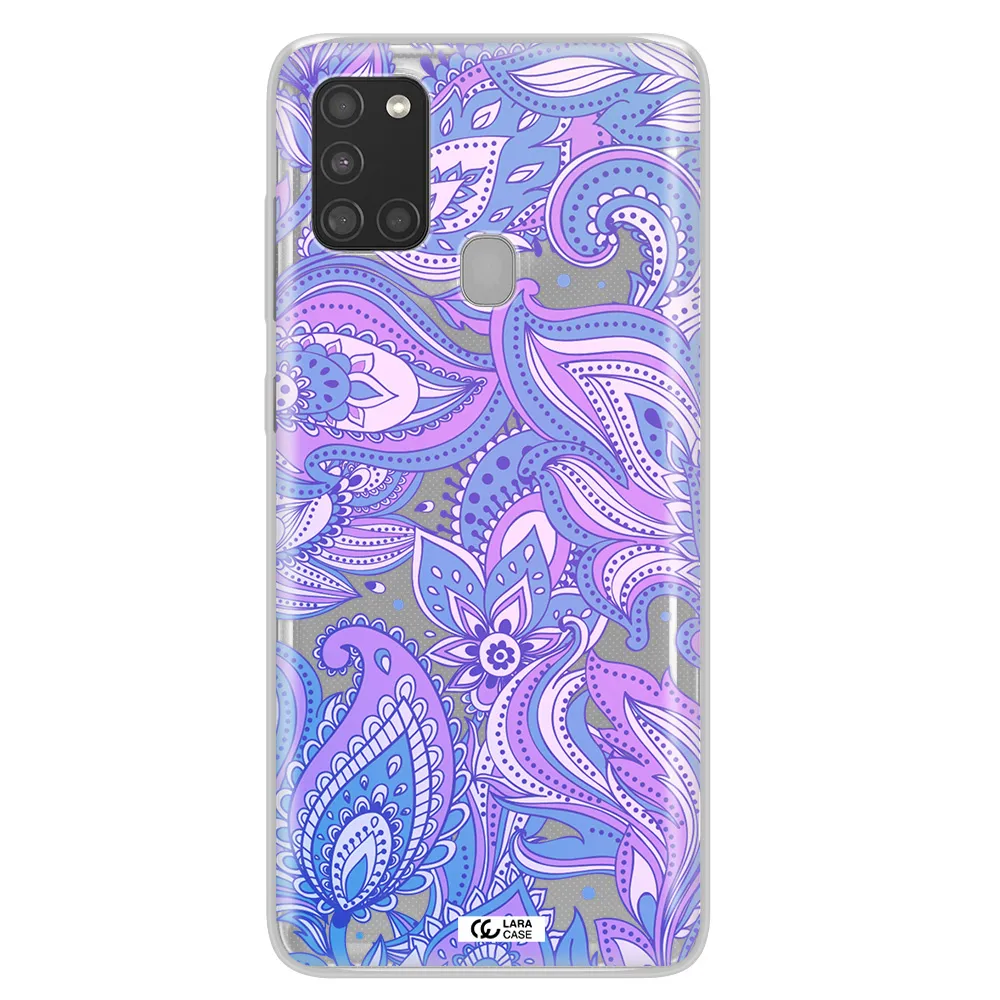 Purple Paisley Samsung A21S Clear TPU Case
