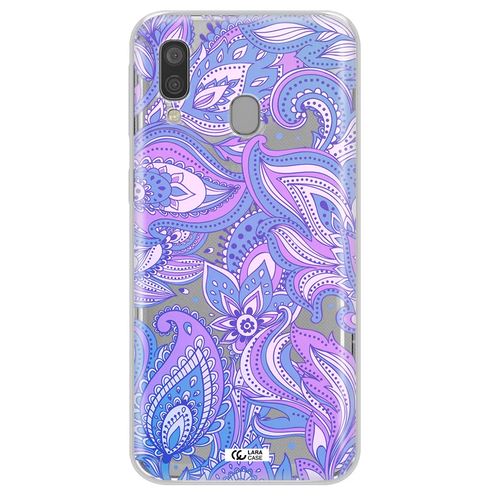 Purple Paisley Samsung A40 Clear TPU Case