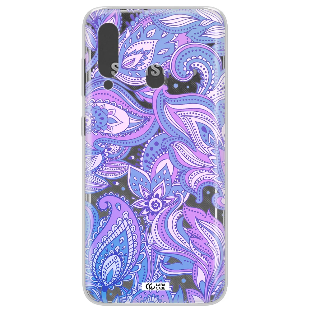 Purple Paisley Samsung A60 Clear TPU Case
