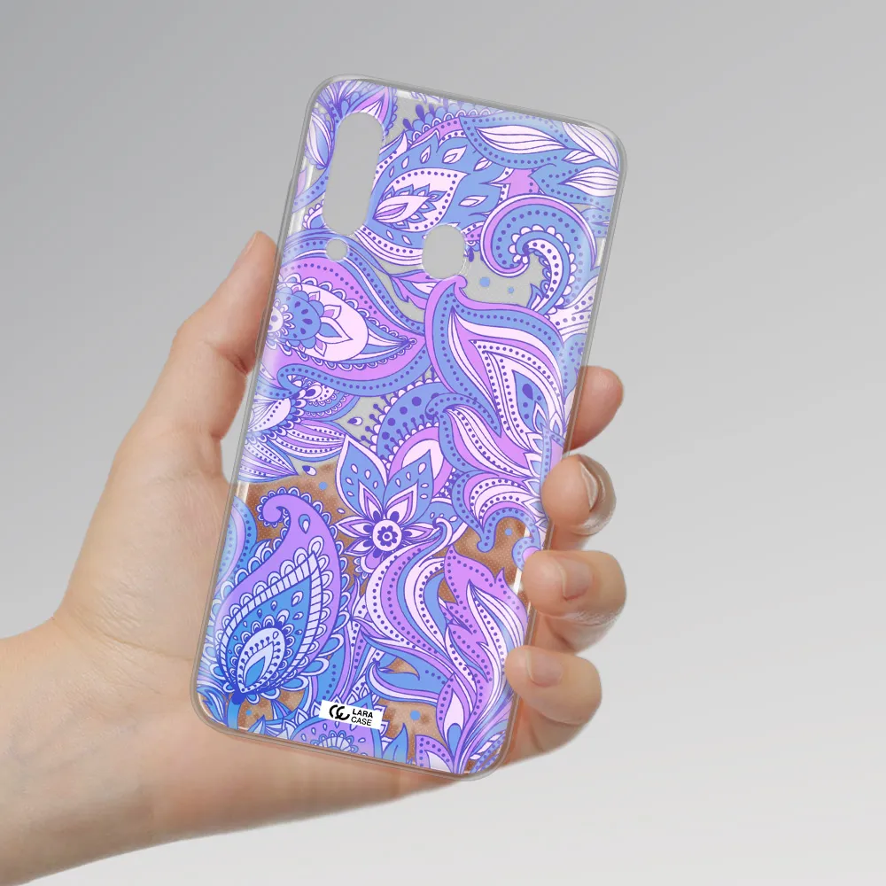 Purple Paisley Samsung A60 Clear TPU Case