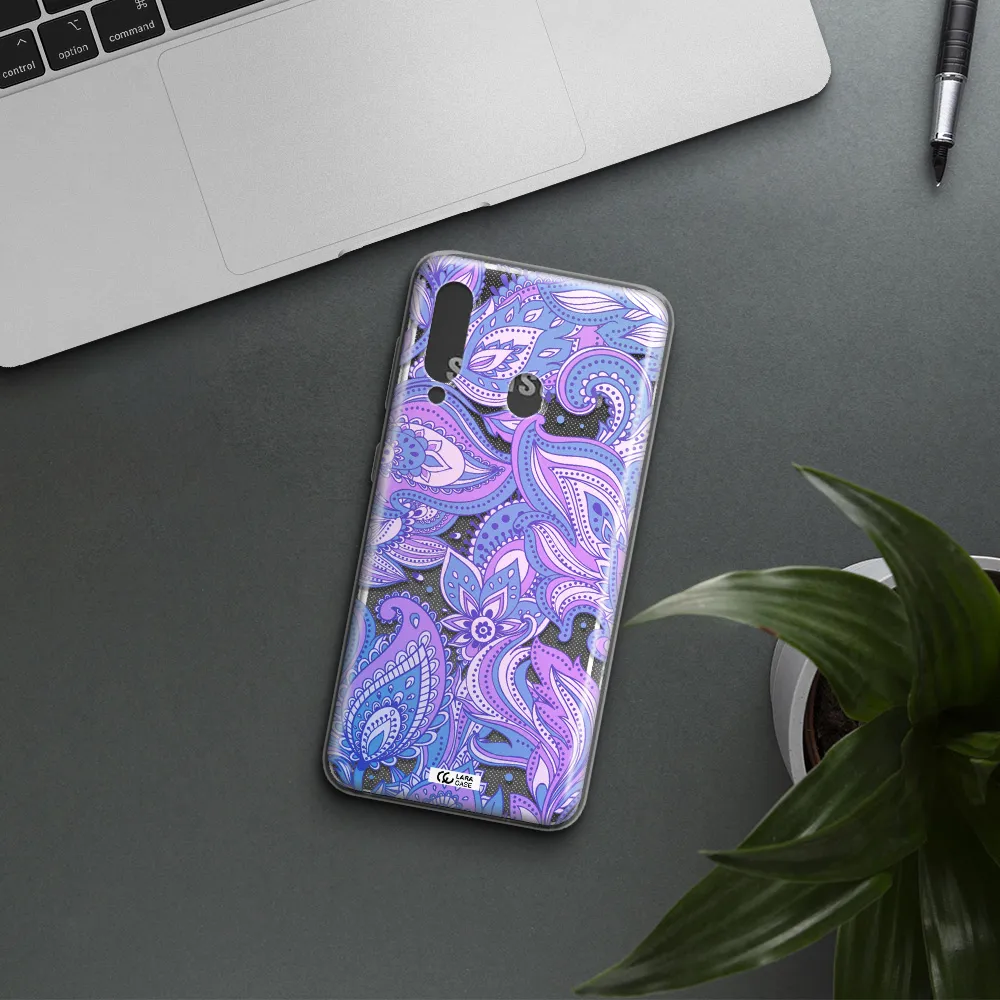 Purple Paisley Samsung A60 Clear TPU Case