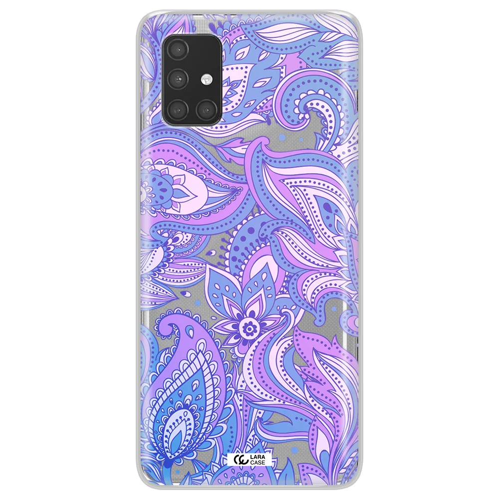 Purple Paisley Samsung A71 Clear TPU Case