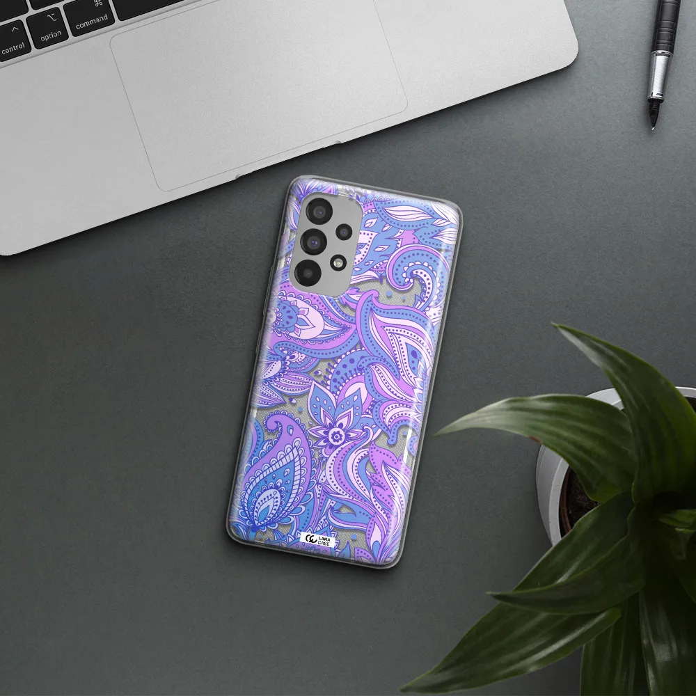Purple Paisley Samsung A73 Clear TPU Case